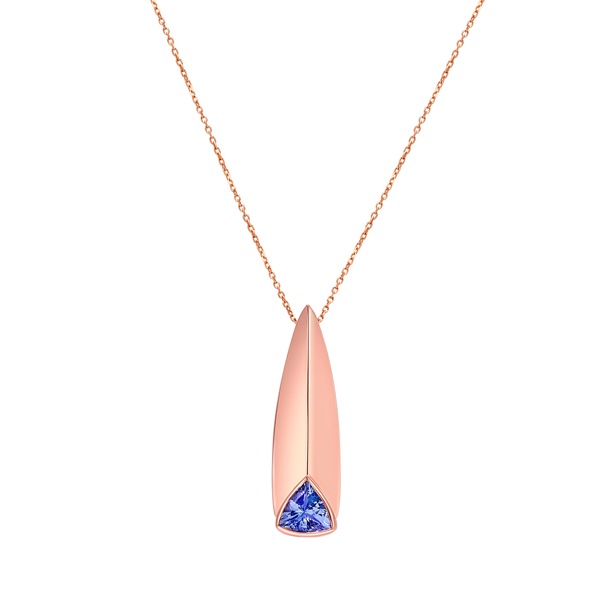 Tesserae Tanzanite Triangle Pendant - fibonacciseries-store